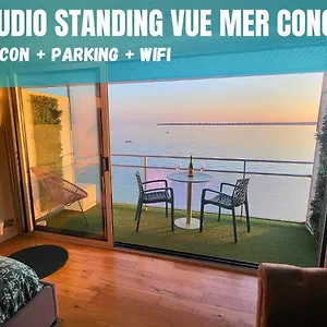 - L'iroizh - - Vue Mer Panoramique - Studio Standing Plage Des Sables Blancs - Parking - Draps Inclus - Panoramic Sea View - Near Thalassotherapy - Wifi - Appartement